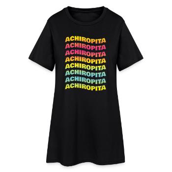 t-shirt Achiropita wave effect t-shirt gift - Women’s T-Shirt Dress - black - Front