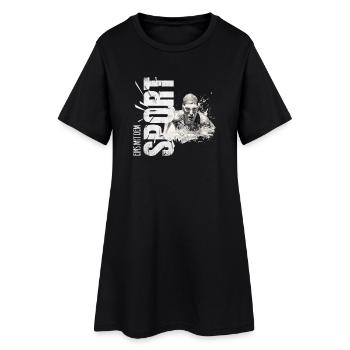Eins mit dem Sport - Schwimmen - Frauen T-Shirt-Kleid - Schwarz - Vorne