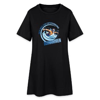 Der Weg zur Entspannung - Schwimmen - Frauen T-Shirt-Kleid - Schwarz - Vorne