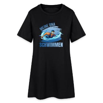 Meine DNA - Schwimmen - Frauen T-Shirt-Kleid - Schwarz - Vorne
