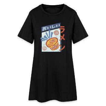 Retro Oishi Ramen - Spicy Noodles in a cup - Frauen T-Shirt-Kleid - Schwarz - Vorne