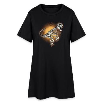 Radiant Dinosaur Skeleton Tyrannosaurus Rex - Women’s T-Shirt Dress - black - Front