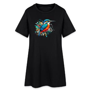 Martin-pêcheur - Robe T-shirt Femme - noir - Devant