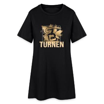 Turnen - Frauen T-Shirt-Kleid - Schwarz - Vorne