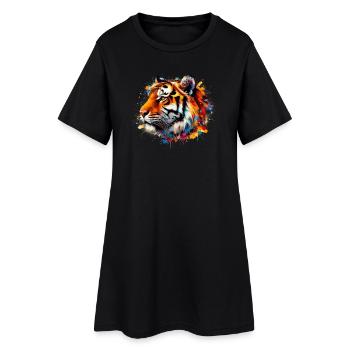 Tigre - Robe T-shirt Femme - noir - Devant