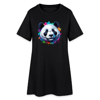 Panda - Robe T-shirt Femme - noir - Devant