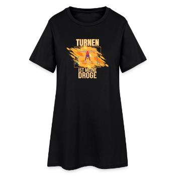 Turnen ist meine Droge - Frauen T-Shirt-Kleid - Schwarz - Vorne