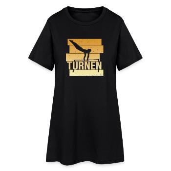 Turnen - Frauen T-Shirt-Kleid - Schwarz - Vorne