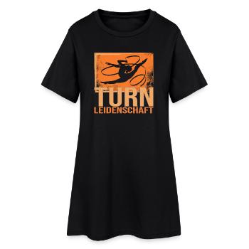 Turn Leidenschaft - Frauen T-Shirt-Kleid - Schwarz - Vorne