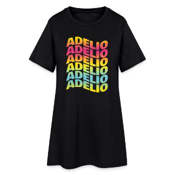 t-shirt Adelio text wave effect wave text - Women’s T-Shirt Dress - black - Front