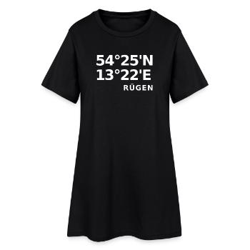 Rügen - Frauen T-Shirt-Kleid - Schwarz - Vorne