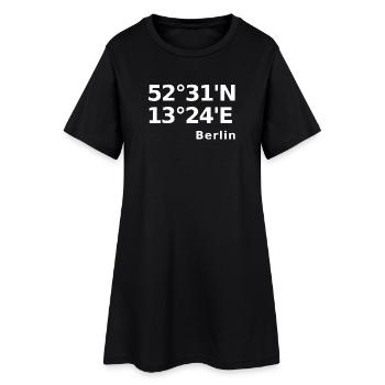 Berlin Koordinaten - Frauen T-Shirt-Kleid - Schwarz - Vorne