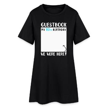80. Geburtstag - Frauen T-Shirt-Kleid - Schwarz - Vorne