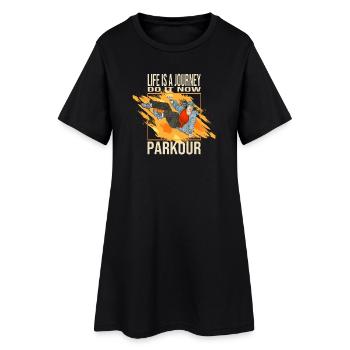 Life is a journey - Do it now - Parkour - Frauen T-Shirt-Kleid - Schwarz - Vorne