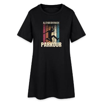 Alles was ich brauche - Parkour - Frauen T-Shirt-Kleid - Schwarz - Vorne