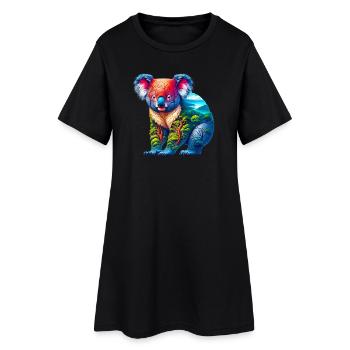 Koala - Robe T-shirt Femme - noir - Devant