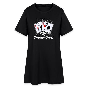 Jeu de cartes de casino Poker professionnel - Robe T-shirt Femme - noir - Devant
