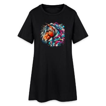 Cheval - Robe T-shirt Femme - noir - Devant