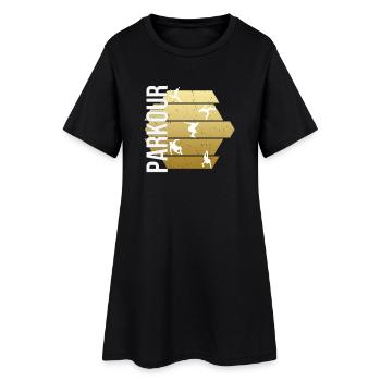 Parkour - Frauen T-Shirt-Kleid - Schwarz - Vorne