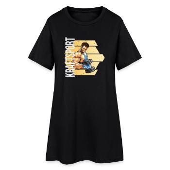 Kraftsport - Frauen T-Shirt-Kleid - Schwarz - Vorne