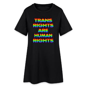 Trans Rights for CSD Christopher Street Day - Frauen T-Shirt-Kleid - Schwarz - Vorne