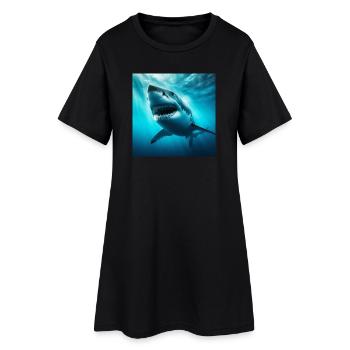 Grand requin blanc - Robe T-shirt Femme - noir - Devant