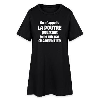 charpentier, poutre, menuisier - Robe T-shirt Femme - noir - Devant