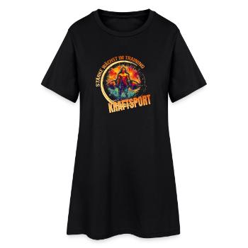 Stärke wächst im Training - Kraftsport - Frauen T-Shirt-Kleid - Schwarz - Vorne