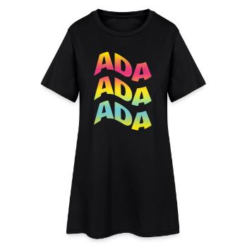 Ada t-shirt text wave effect t-shirt gift - Women’s T-Shirt Dress - black - Front
