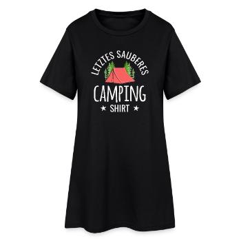 Letztes sauberes Camping Shirt Camper Zelten - Frauen T-Shirt-Kleid - Schwarz - Vorne