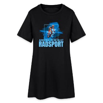 Adrenalin im Blut - Radsport - Frauen T-Shirt-Kleid - Schwarz - Vorne