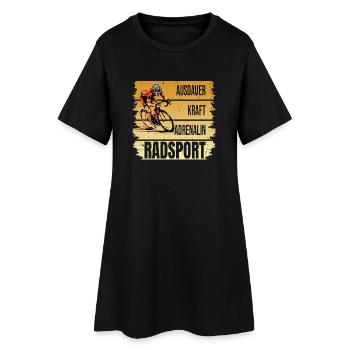Ausdauer - Kraft - Adrenalin - Radsport - Frauen T-Shirt-Kleid - Schwarz - Vorne