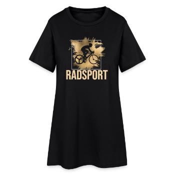 Radsport - Frauen T-Shirt-Kleid - Schwarz - Vorne