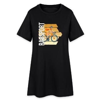 Radsport - Frauen T-Shirt-Kleid - Schwarz - Vorne