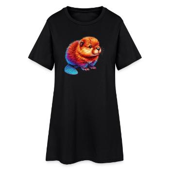 Castor - Robe T-shirt Femme - noir - Devant