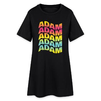 t-shirt Adam text wavy text effect - Women’s T-Shirt Dress - black - Front