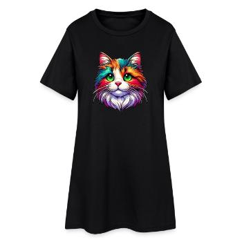 Chat - Robe T-shirt Femme - noir - Devant