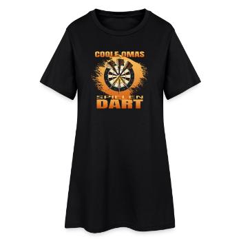 Coole Omas spielen Dart - Frauen T-Shirt-Kleid - Schwarz - Vorne