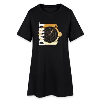 Dart - Frauen T-Shirt-Kleid - Schwarz - Vorne