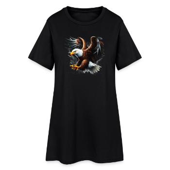 Adler - Frauen T-Shirt-Kleid - Schwarz - Vorne