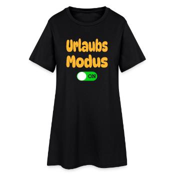 Urlaubsmodus An Lustiges Ferien Schalter T-Shirt - Frauen T-Shirt-Kleid - Schwarz - Vorne