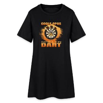 Coole Opas spielen Dart - Frauen T-Shirt-Kleid - Schwarz - Vorne