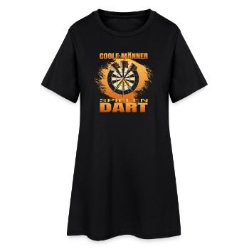 Coole Männer spielen Dart - Frauen T-Shirt-Kleid - Schwarz - Vorne