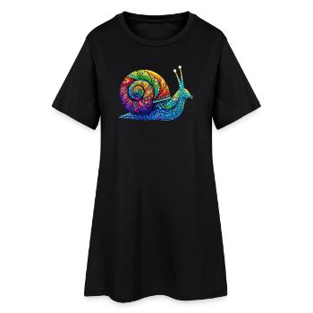 Schnecke - Frauen T-Shirt-Kleid - Schwarz - Vorne