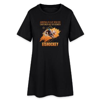 Adrenalin auf dem Eis Emotionen auf den Rängen - Frauen T-Shirt-Kleid - Schwarz - Vorne