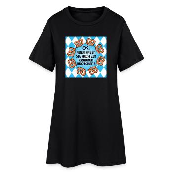 KRABBENBRÖTCHEN BAYERN - Frauen T-Shirt-Kleid - Schwarz - Vorne