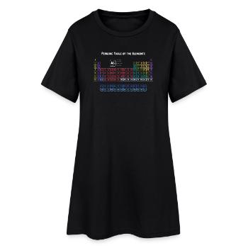 Tableau périodique des éléments - Robe T-shirt Femme - noir - Devant