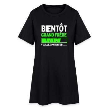 Bientôt grand frère - Robe T-shirt Femme - noir - Devant
