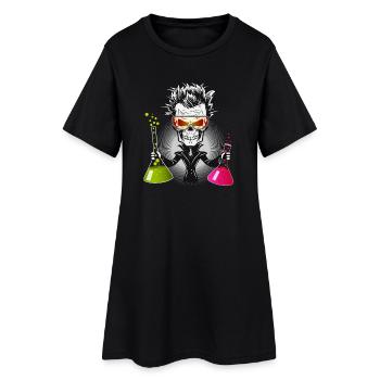 Skull as a gloomy scientist in the laboratory - Women’s T-Shirt Dress - black - Front