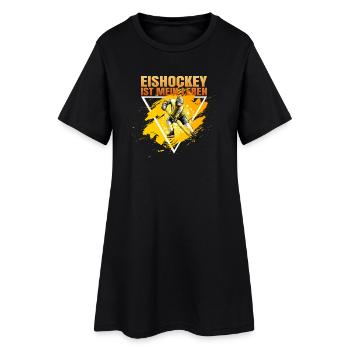 Eishockey ist mein Leben - Frauen T-Shirt-Kleid - Schwarz - Vorne